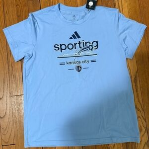 NWT Adidas Light Blue Sporting Kansas City Tee